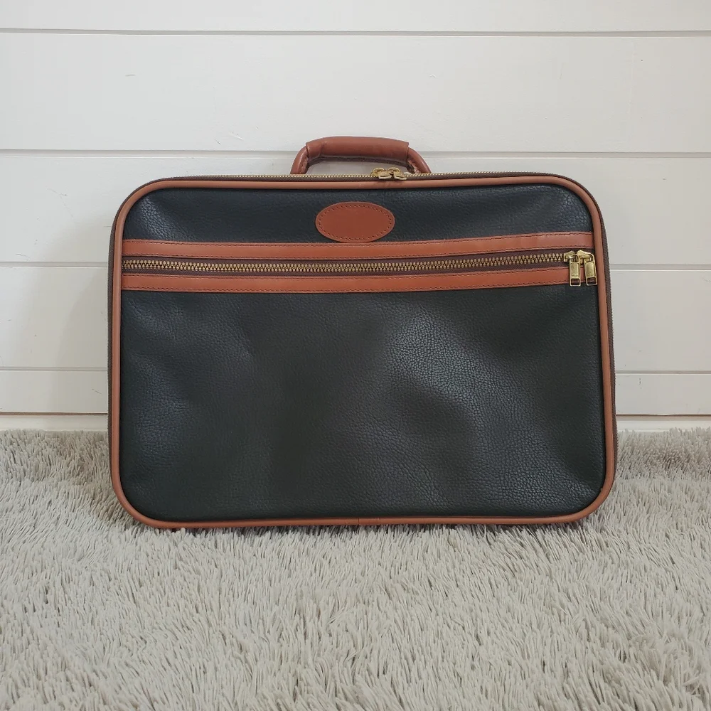 Solight Rare‎ Vintage Leather Business Bag Handheld Black and Brown Made in USA